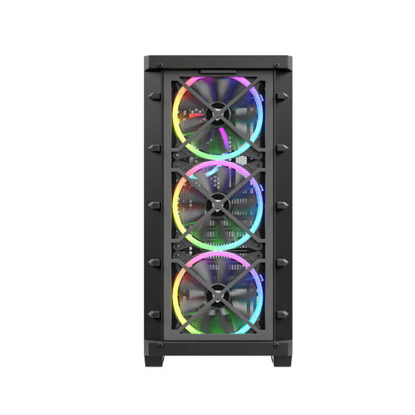 Nfortec Draco V2 Torre Gaming Negra RGB Diseño Full View (Cristal Templado)  con 4 Ventiladores RGB y Controlador Inalámbrico () - PCPartPicker