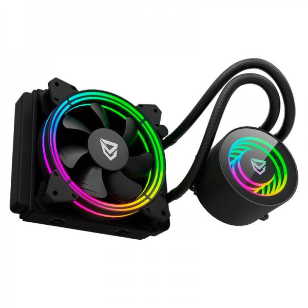 Nfortec - ATRIA 120 Raffreddatore per CPU con raffreddamento a liquido e  illuminazione RGB, ventola PWM RGB da 120 mm, compatibile con LGA1700 e  AM5